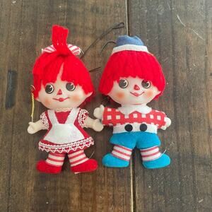 Vintage Raggedy Ann Raggedy Andy Ornaments Japan Christmas Holidays